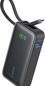 انكر باور بانك نانو محمول 10000mAh - كيبل USB C مدمج مخرج PD 30 واط 1 A حزمة بطا
