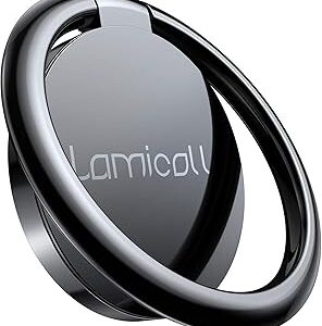 حامل حلقي للجوال - مسند هاتف لاميكال بخطاف قبضة معدني يعمل مع حامل مغناطيسي للسي