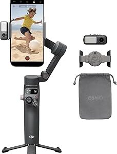 مثبت جيمبال 7p اوسمو لجوال لايفون واندرويد بـ3 محاور وتعديل بنقرة واحدة، قضيب تم