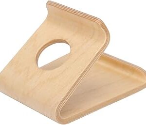 حامل موبايل خشبي للتابلت والكمبيوتر، مناسب للمكتب والمنزل (لون فاتح)، من بروليو