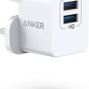 شاحن من أنكر بتقنية USB، متوافق مع الأجهزة اللوحية، بمنفذين