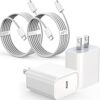 2Pack iPhone 17 16 15 Fast Charging Charger[Apple MFi Certified]6FT USB C-C Fast Charging Woven Cable with USB C Wall Block Apple Charger
