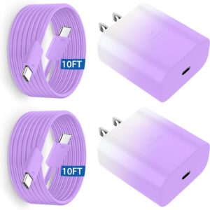 45W Samsung Super Fast Phone Charger, USB C Fast Charger Samsung Charge Fast Charging Cord Samsung Galaxy S25 S24 Ultra Charge 10FT Type C