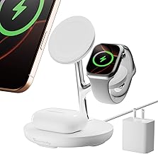 3 in 1 Wireless Charging Station for Multiple Devices Apple Magsafe Charger Stand, Fast Magnetic Mag-Safe Wireless Charger Dock for iPhone