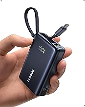 Baseus Power Bank, Picogo 10000mAh 45W 3-Output Portable Charger with Built-in USB-C Cable, PPS/PD QC Fast Charging External Battery Pack