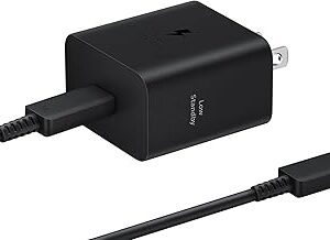 SAMSUNG 45W Wall Charger Power Adapter with Cable Included, Super Fast Charging for Galaxy Phones, Tablets and USB Type C Devices, Low