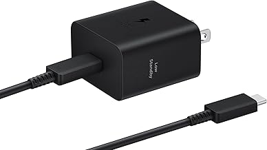 SAMSUNG 45W Wall Charger Power Adapter with Cable Included, Super Fast Charging for Galaxy Phones, Tablets and USB Type C Devices, Low
