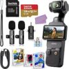 DJI Osmo Pocket 3 Bundle + Accessory Package Including 128GB Micro SD Extreme Card, Wireless Microphone System, Photo-Video Software &