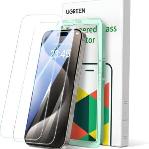 شاشة حماية ثلاثية الأبعاد بإطار سهل التركيب وحماية عسكرية شفافة وعالية الدقة ومض