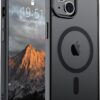 SUPFINE Magnetic for iPhone 15 Case (Compatible with MagSafe) (Military Grade Drop Protection) Translucent Matte Shockproof Phone Cover, Black
