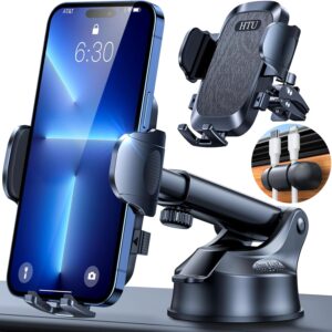 HTU 【98+LBS Strongest Suction & Military-Grade】 Ultimate Car Phone Mount【Patent & Safety Certs】 Cell Phone Holder Truck Stand for