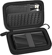 Case Compatible with Samsung T9/ T7/ T7 Shield Portable SSD 1TB 2TB 4TB External Hard Drive, Storage Travel Carrying Holder Organizer for