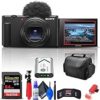 Sony ZV-1 II Vlog Camera for Content Creators and Vloggers (Black) (ZV-1M2/B) + 64GB Memory Card + Card Reader + Deluxe Soft Bag + Flex