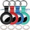 4Pack,Compatible with Airtag Holder Case with Keychain IPX8 Waterproof,Shockproof GPS Tag Tracker Cover [Anti-Scratch] [PC+Silicone] for