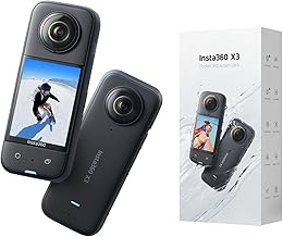 Insta360 X3 Waterproof 360 Action Camera, 1/2" 48MP Sensor, 5.7K 360 Active HDR Video 72MP 360 Photo, 4K Single-Lens, 60fps Me Mode, Stabilization, 2.29" Touchscreen, AI Editing, Live Stream