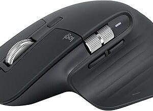 Logitech MX Master 3S Wireless Mouse, Bluetooth, 8K DPI, Quiet Clicks, Fast Scrolling, Graphite (Renewed)