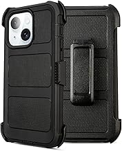 Compatible with Defender iPhone 15 Case with Clip,Holster with Kickstand,for Heavy Duty iPhone 15 Phone Case Rugged 2 Layers of Sturdy,Anti-Drop for Phone Case iPhone 15Case Protective(Black)