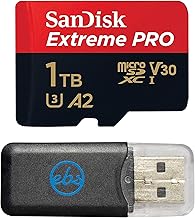 SanDisk 1TB MicroSD Card Extreme Pro Compatible with Insta 360 X5, X4 and Ace Pro 2 Cameras with Up to 200 MB/s Read Speed (SDSQXCD-1T00-GN6MA) Bundle with 1 Everything But Stromboli Card Reader
