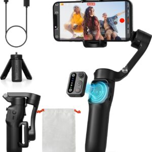 hohem iSteady X3 SE Gimbal Stabilizer for iPhone, Phone Stabilizer with Detachable Remote Control, Portable Foldable 3-Axis Phone Gimbal for Android & iPhone 16 15 Pro Max, Ideal for Travel Vloggi